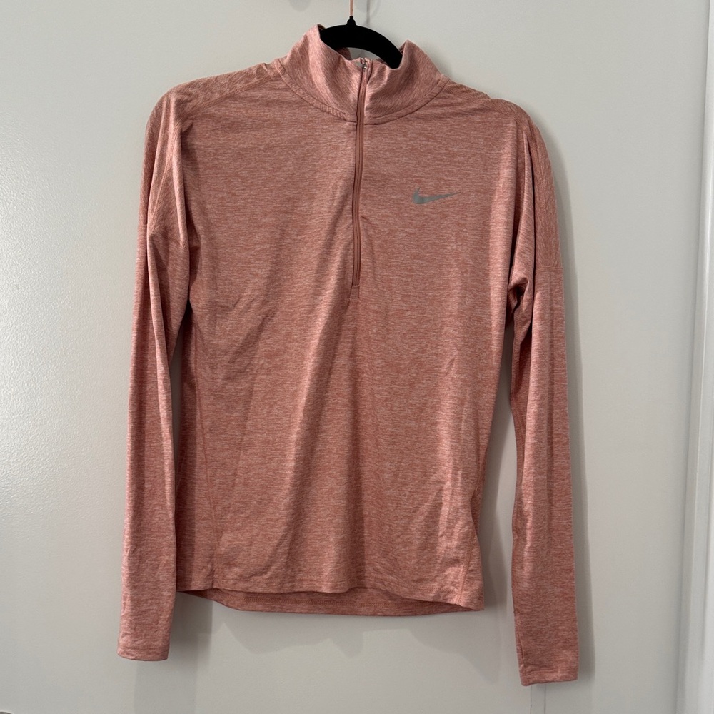 Nike Women's Heathered Pink Fast Dry Long Sleeve Tee